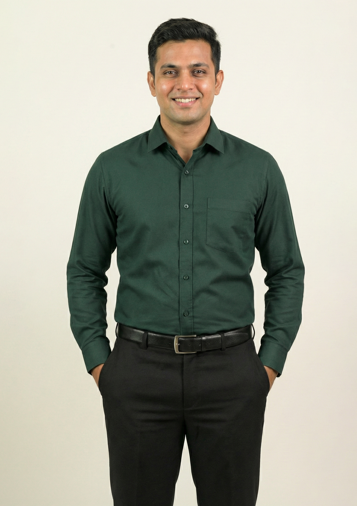 1911R Formal Bottle Green Shirt – Front Office, Waiter & Captain Uniform