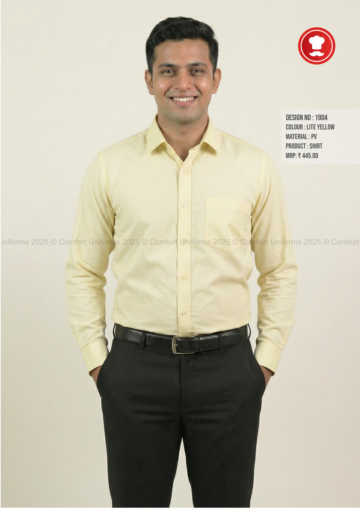 1904 Formal Lite Yellow Shirt – Front Office, Waiter & Captain Uniform