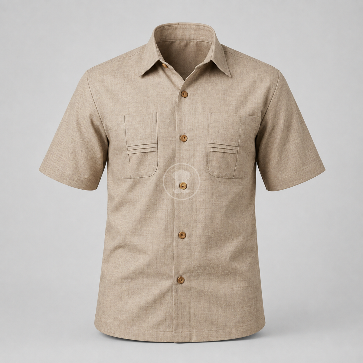 Beige Cross Safari Suit Shirt + Trouser Set SF01-3031
