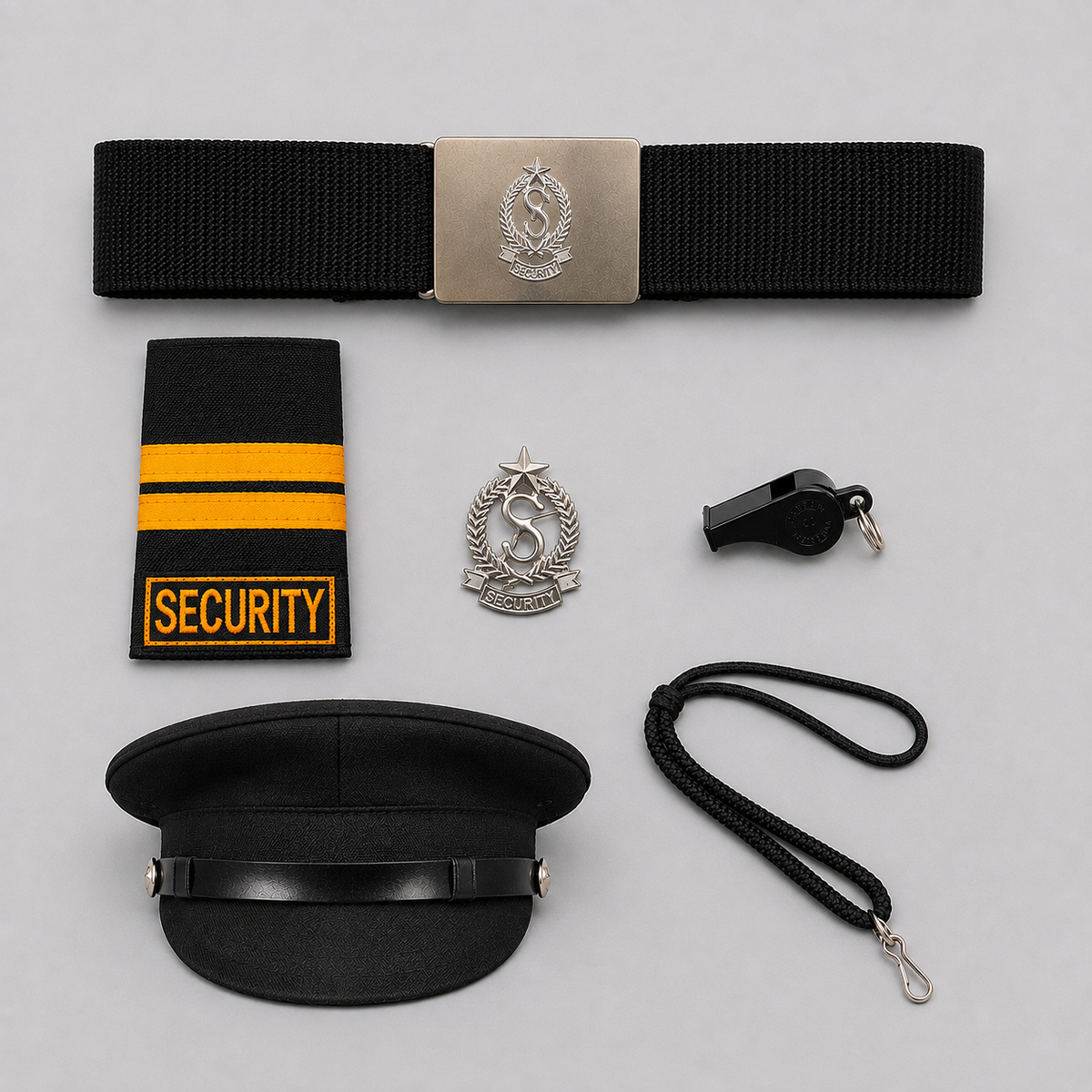 SC05 Biscuit Security Uniform Set with Black Trouser & Complete Accessories Kit