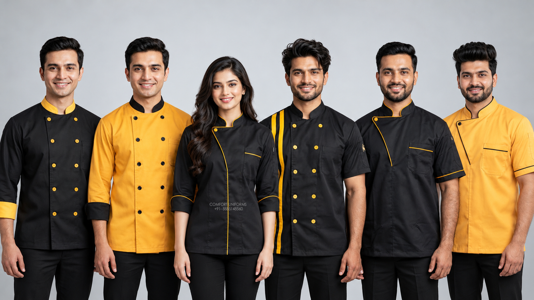 Black & Yellow Concept – Bold Culinary Uniform Designs