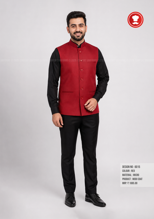 6015 Red Modi Coat | Waiter, Captain & Front Office Uniform