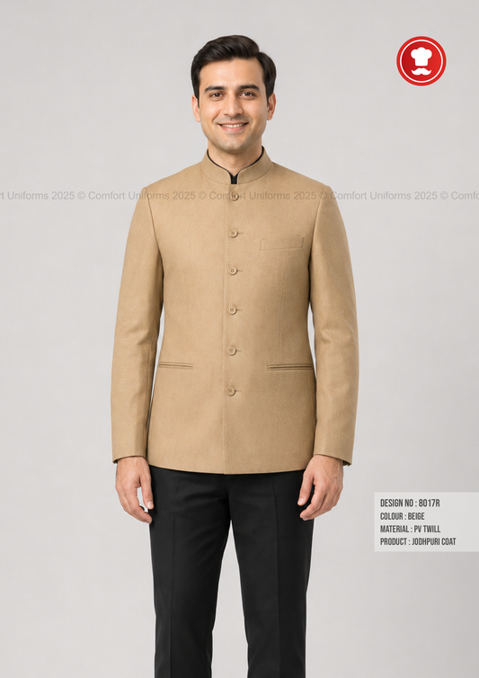 8017R Beige Jodhpuri Coat | Restaurant Service & Front Office Uniform