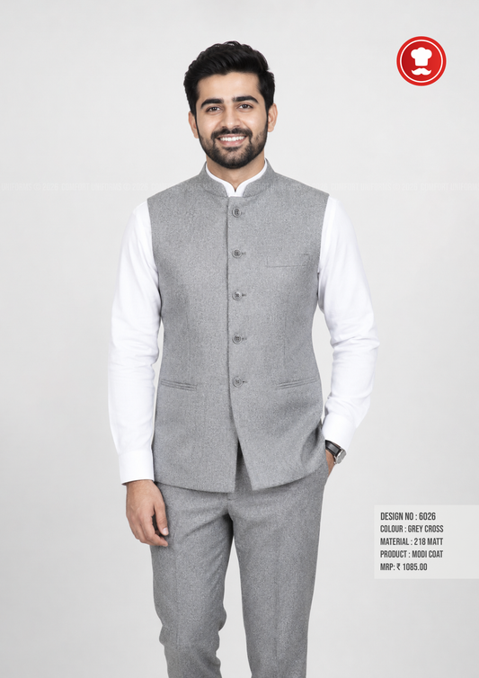 6026 Grey Cross Modi Coat & Trouser Set | Waiter & Captain Uniform