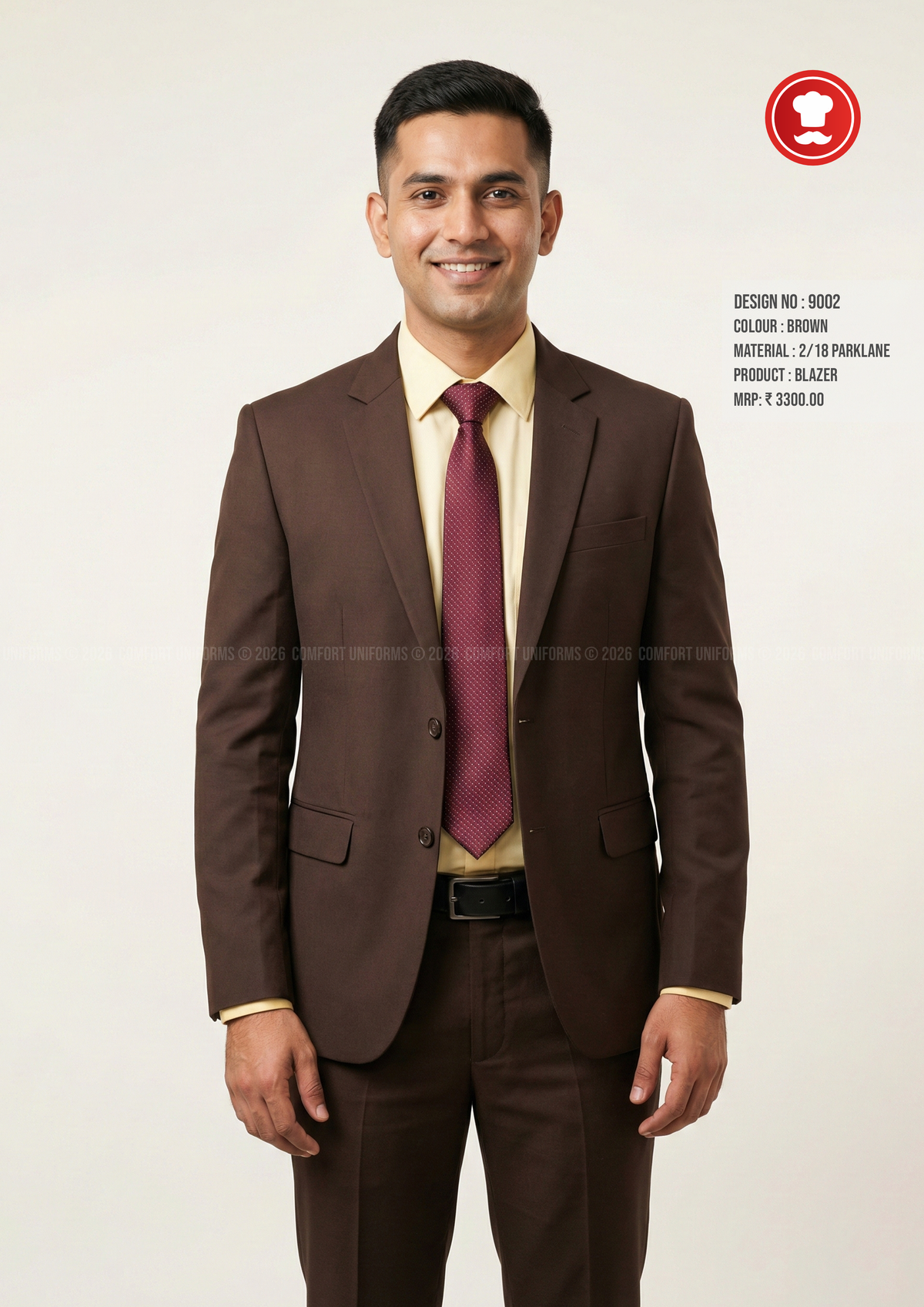 9002 Formal Blazer – Brown | Front Office Manager & Executive Uniform