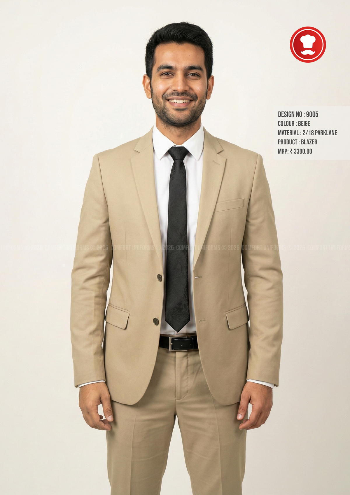 9005 Formal Blazer – Beige | Front Office Manager & Executive Uniform