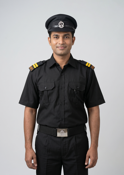 SC02 Black Security Uniform Set with Black Trouser & Complete Accessories Kit