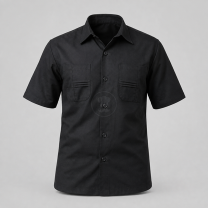 Black Safari Suit Shirt + Trouser Set