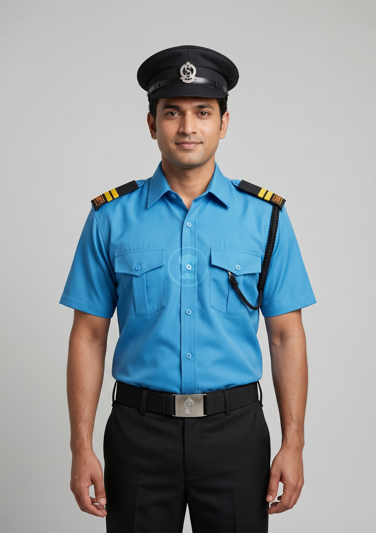 SC05 Blue Security Uniform Set with Black Trouser & Complete Accessories Kit