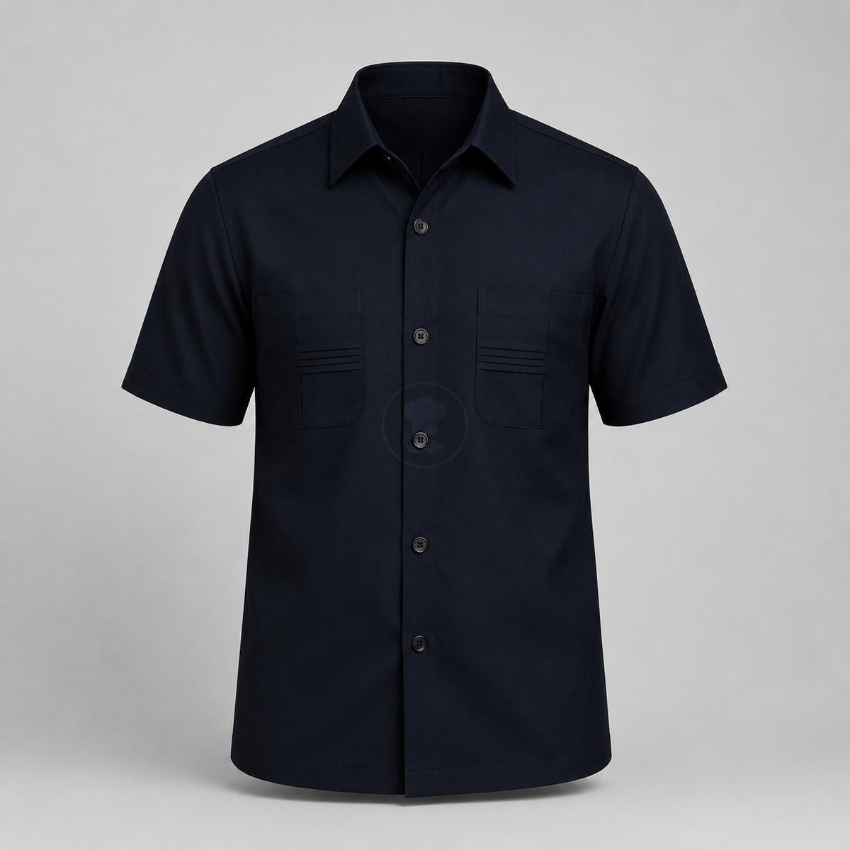 Navy Blue Safari Suit Shirt + Trouser Set