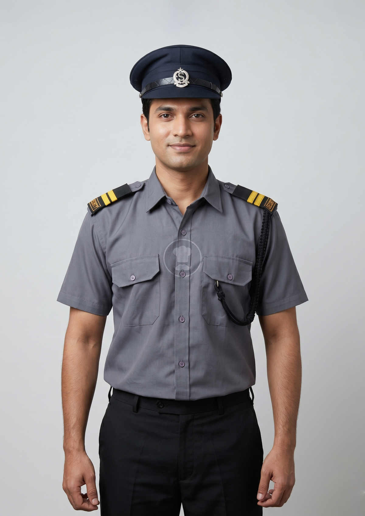 SC03 Grey  Security Uniform Set with Black Trouser & Complete Accessories Kit
