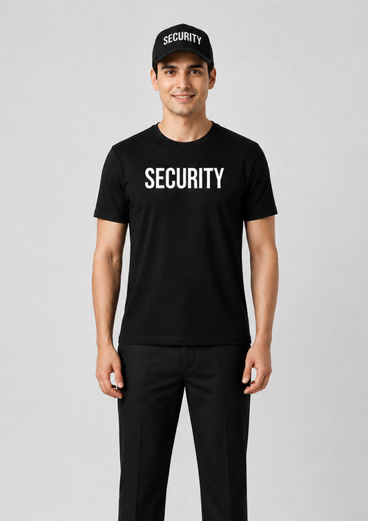 Black Security T-Shirt (Round Neck) + Trouser